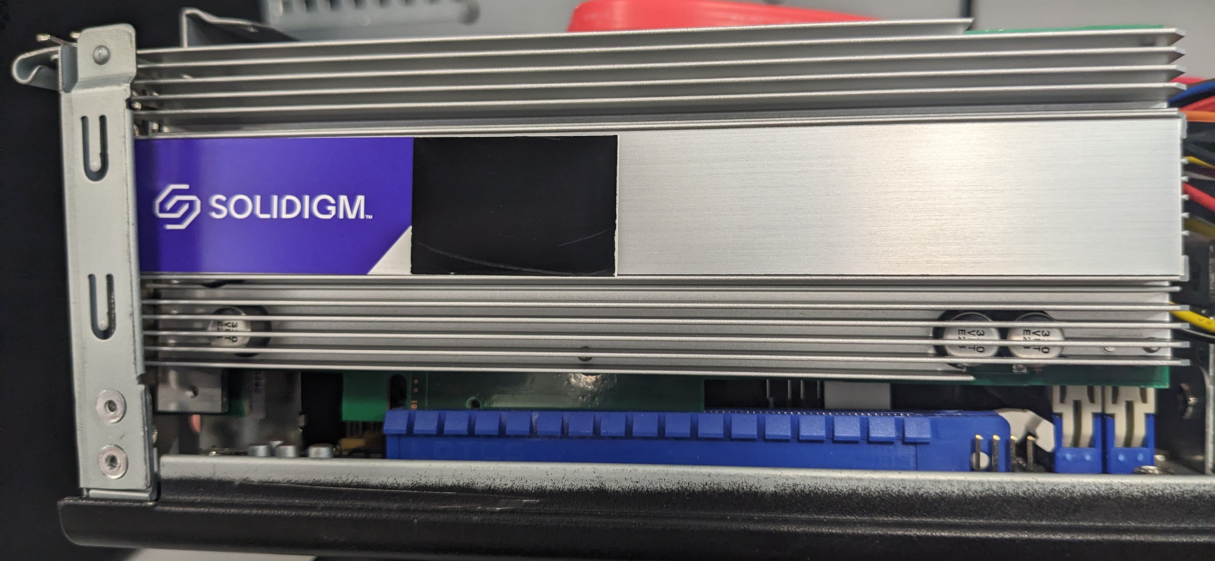 Example AIC SSD Inserted into a system.